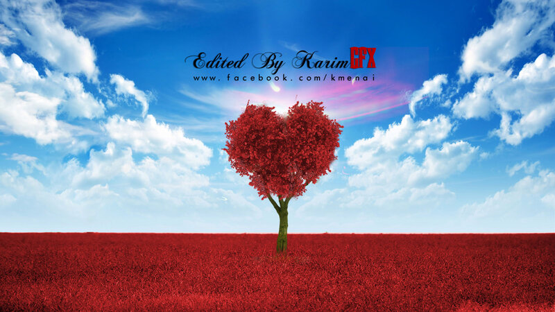 Heart-shaped Tree — Red, Serene