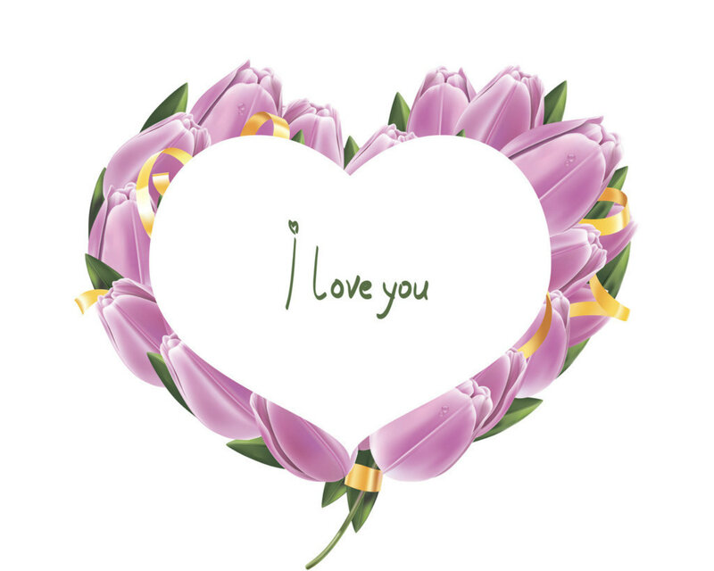 Heart-shaped Tulip Bouquet — Purple