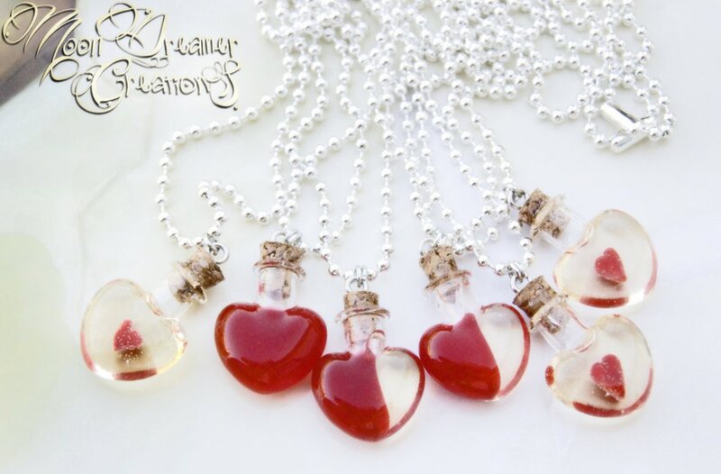 Heart-shaped Vial Necklaces