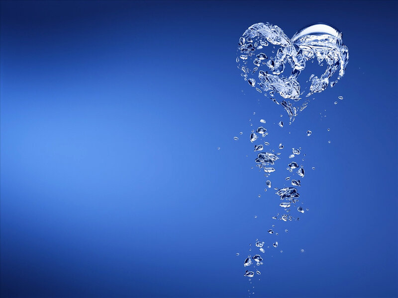 heart-shaped water bubble
