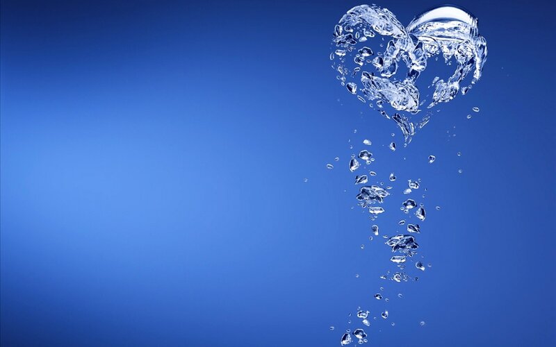 Heart-shaped Water Bubble — Blue, Serene