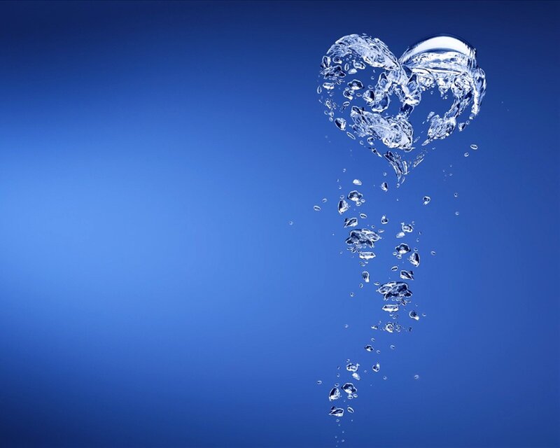 heart-shaped water bubble
