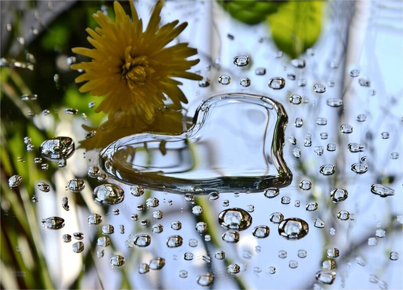 Heart-shaped Water Droplet — Yellow