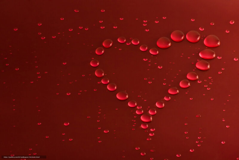 Heart-shaped Water Droplets — Red, Calm