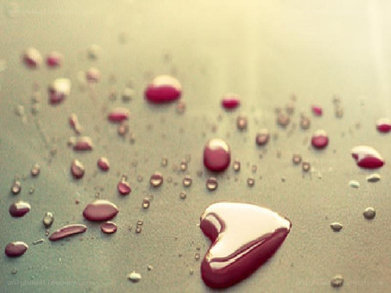 heart-shaped water droplets