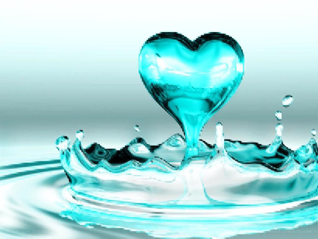 heart-shaped water splash