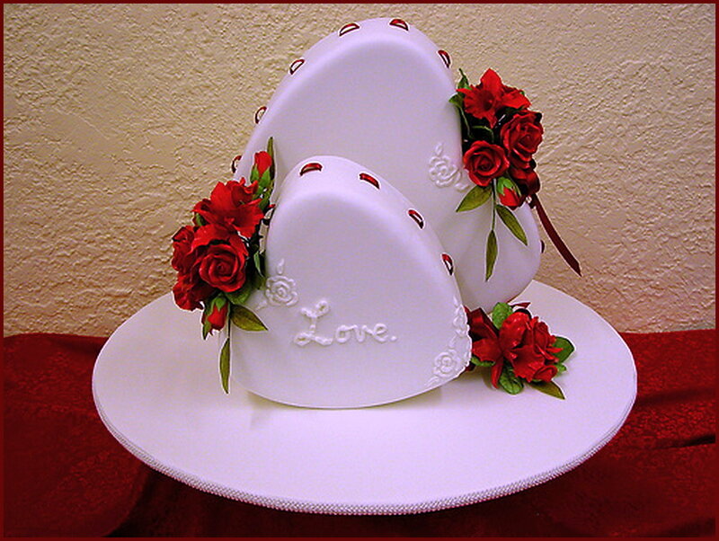 Heart-shaped Wedding Cake