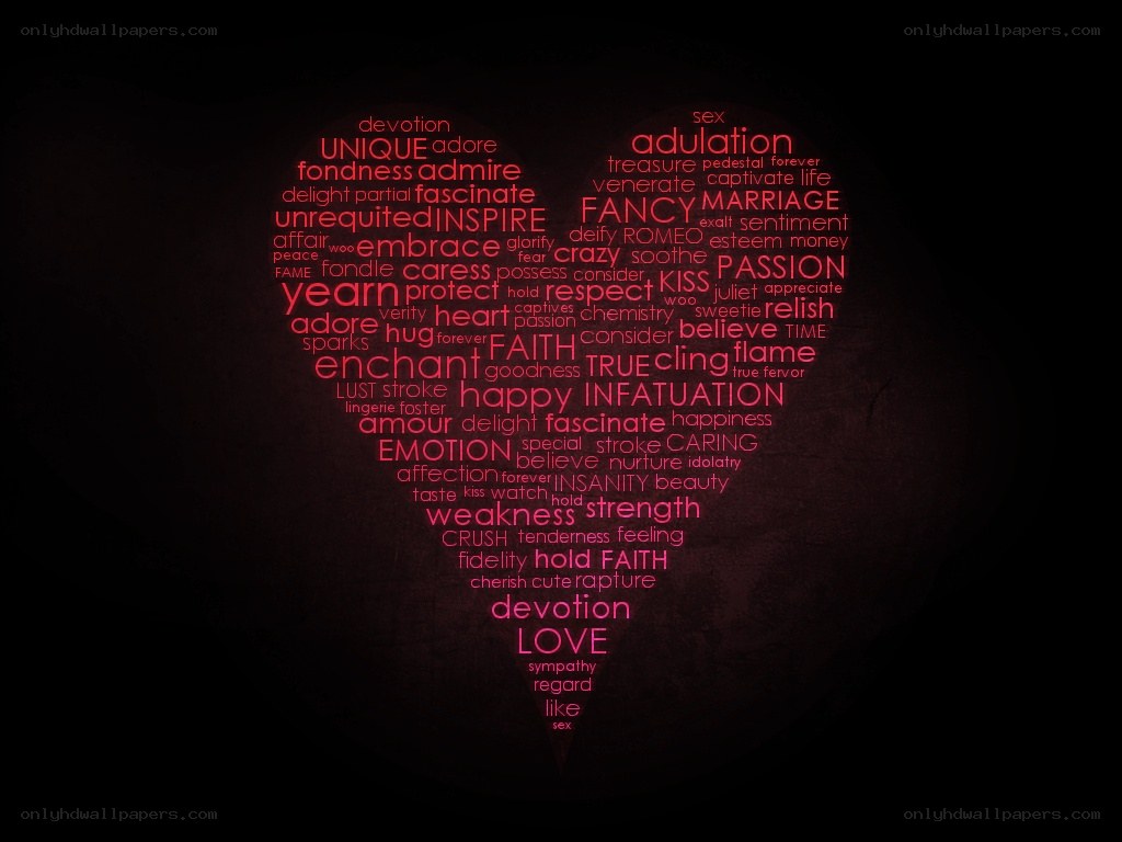 heart-shaped word cloud