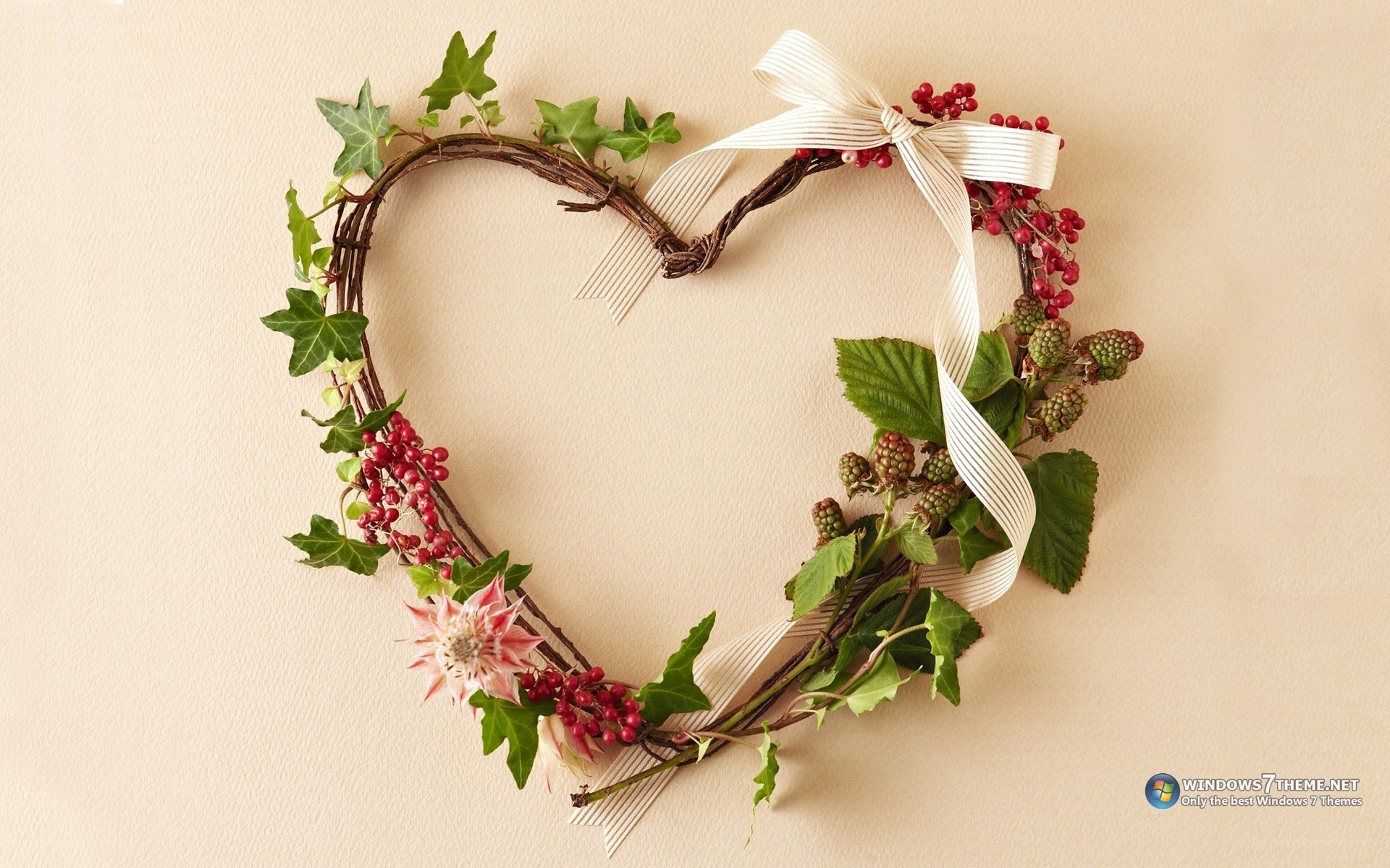 heart-shaped wreath with berries