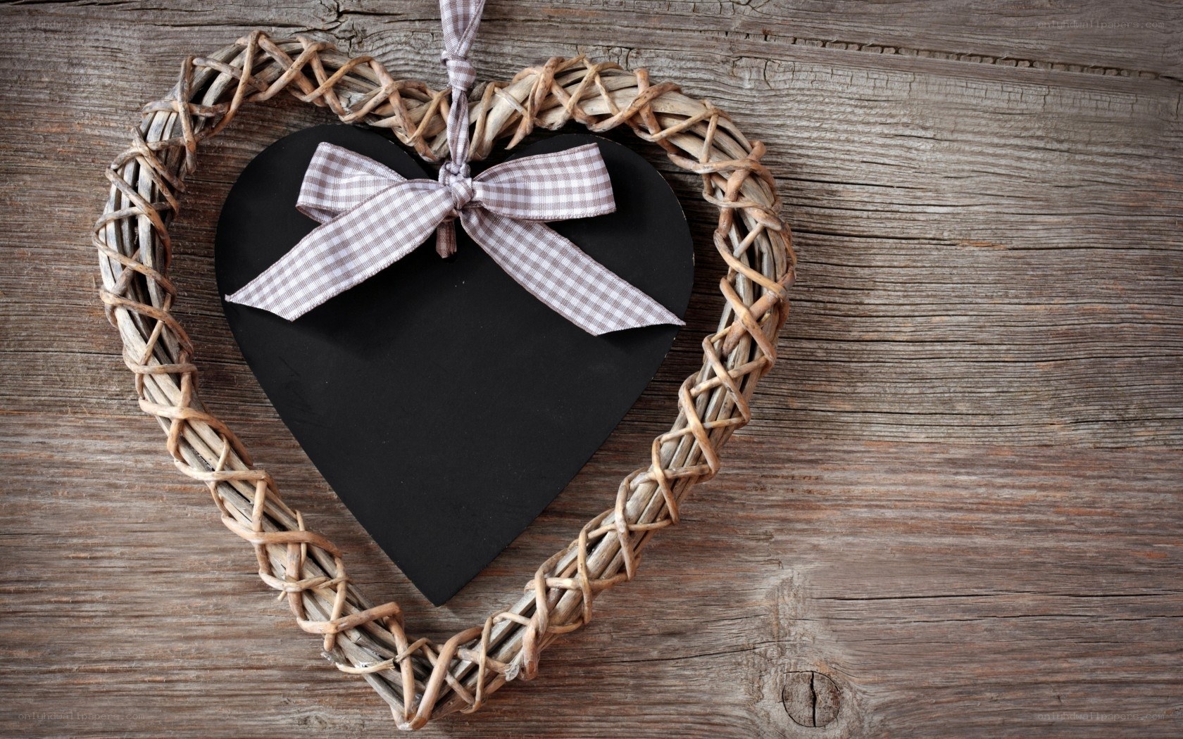 heart-shaped wreath with ribbon