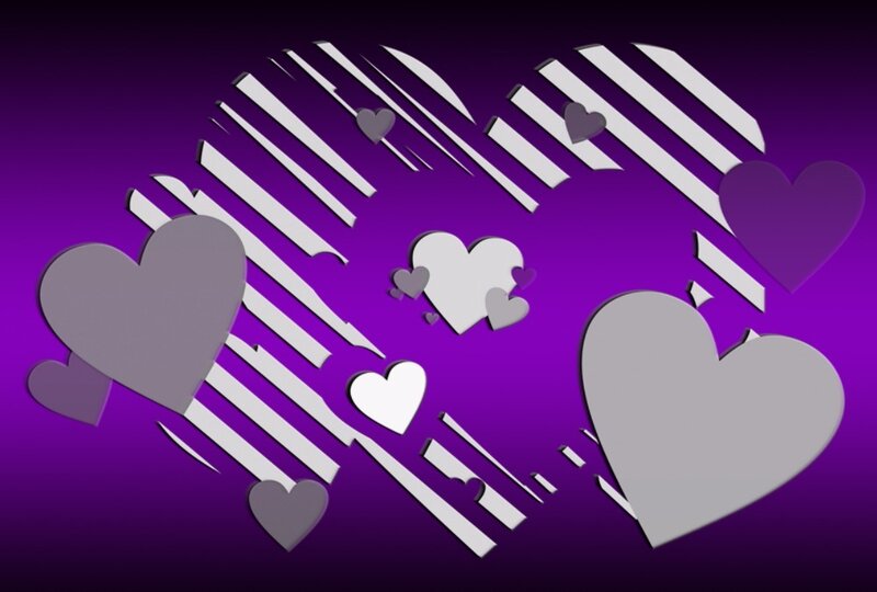 Heart Shapes on Purple