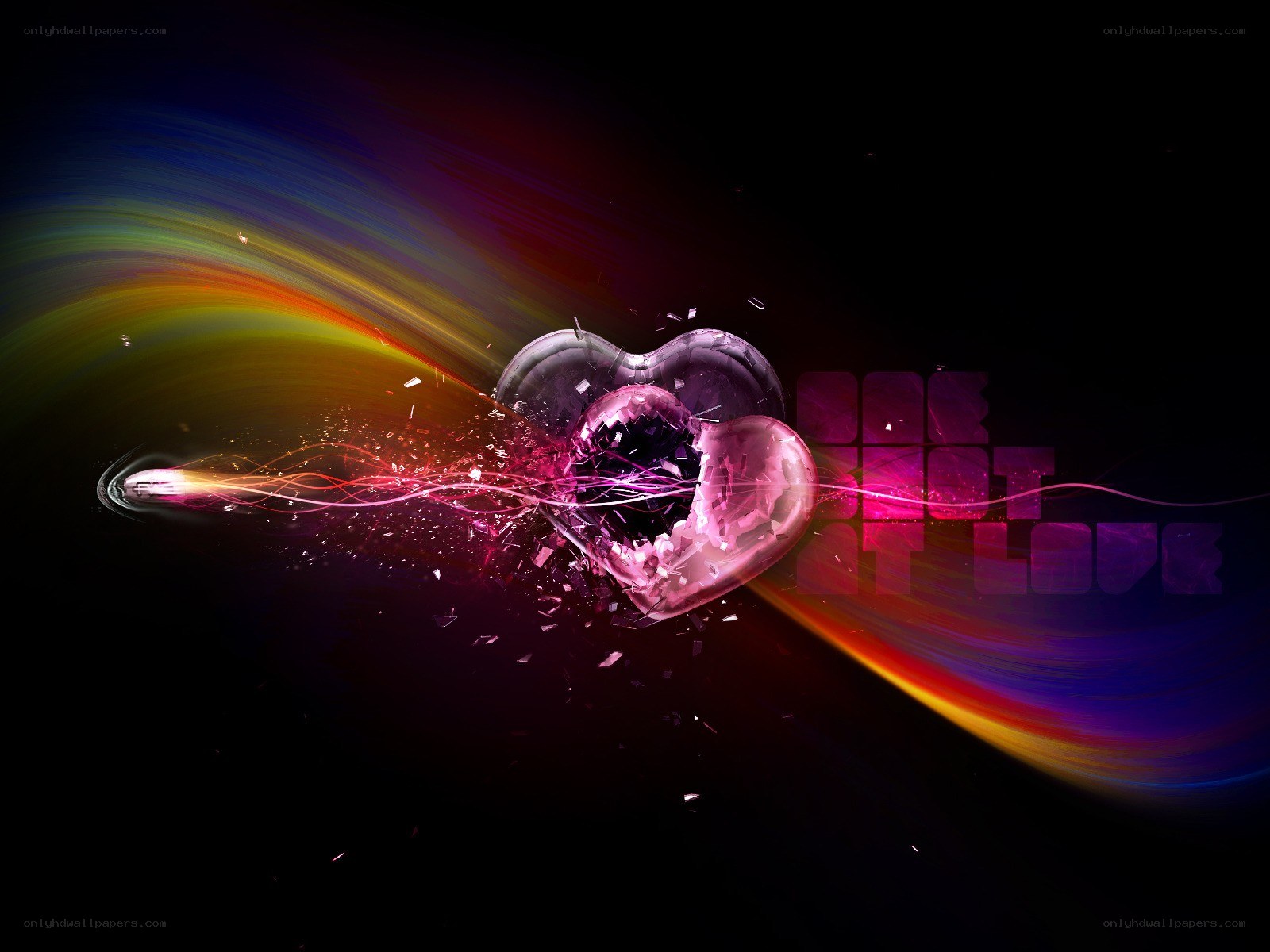 heart shattering with light