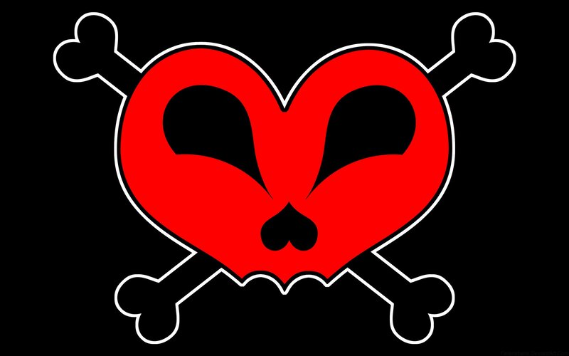 heart skull and crossbones