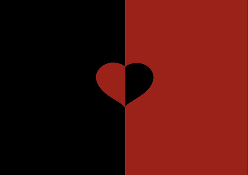 Heart Split by Color