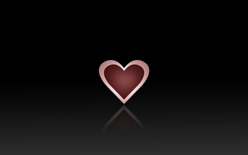 heart symbol on black background