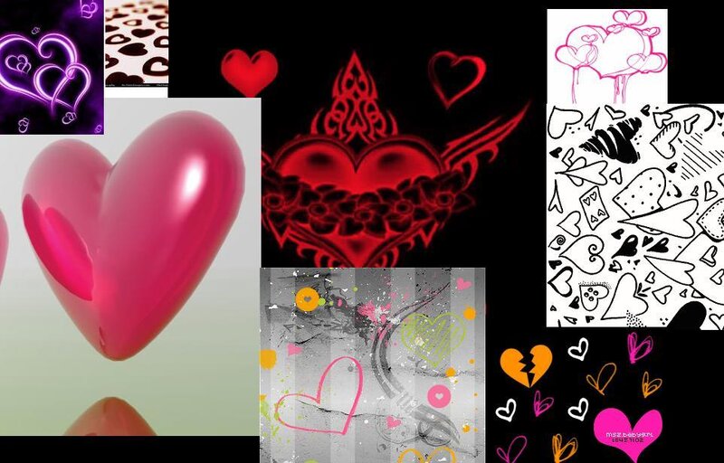 heart-themed collage