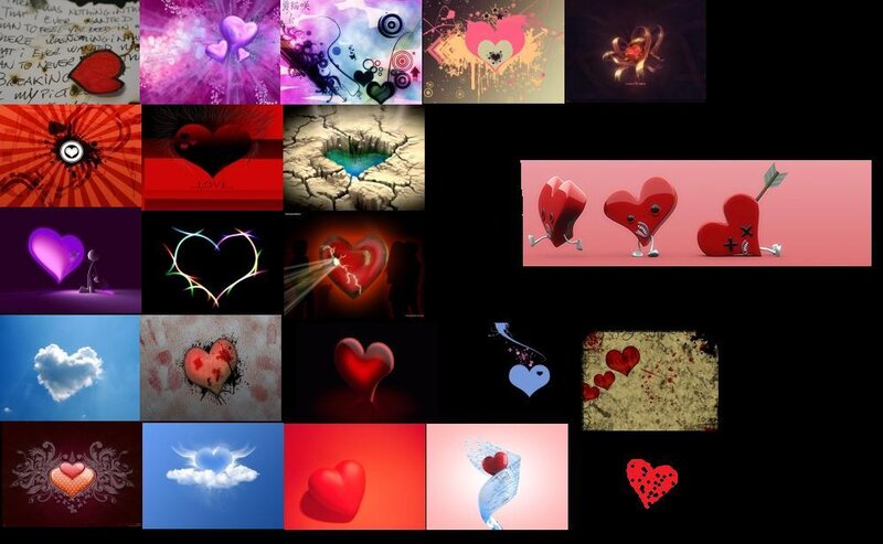 Heart-themed digital art collage