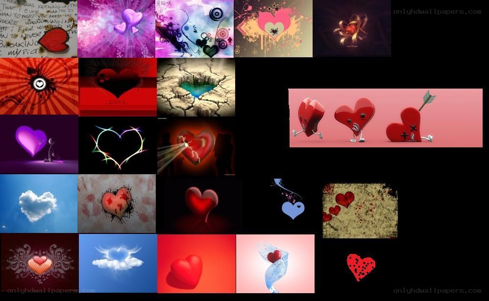 Heart-themed digital art collage