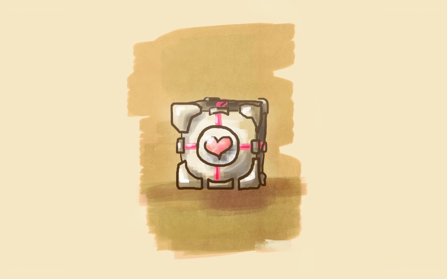 heart-themed portal cube