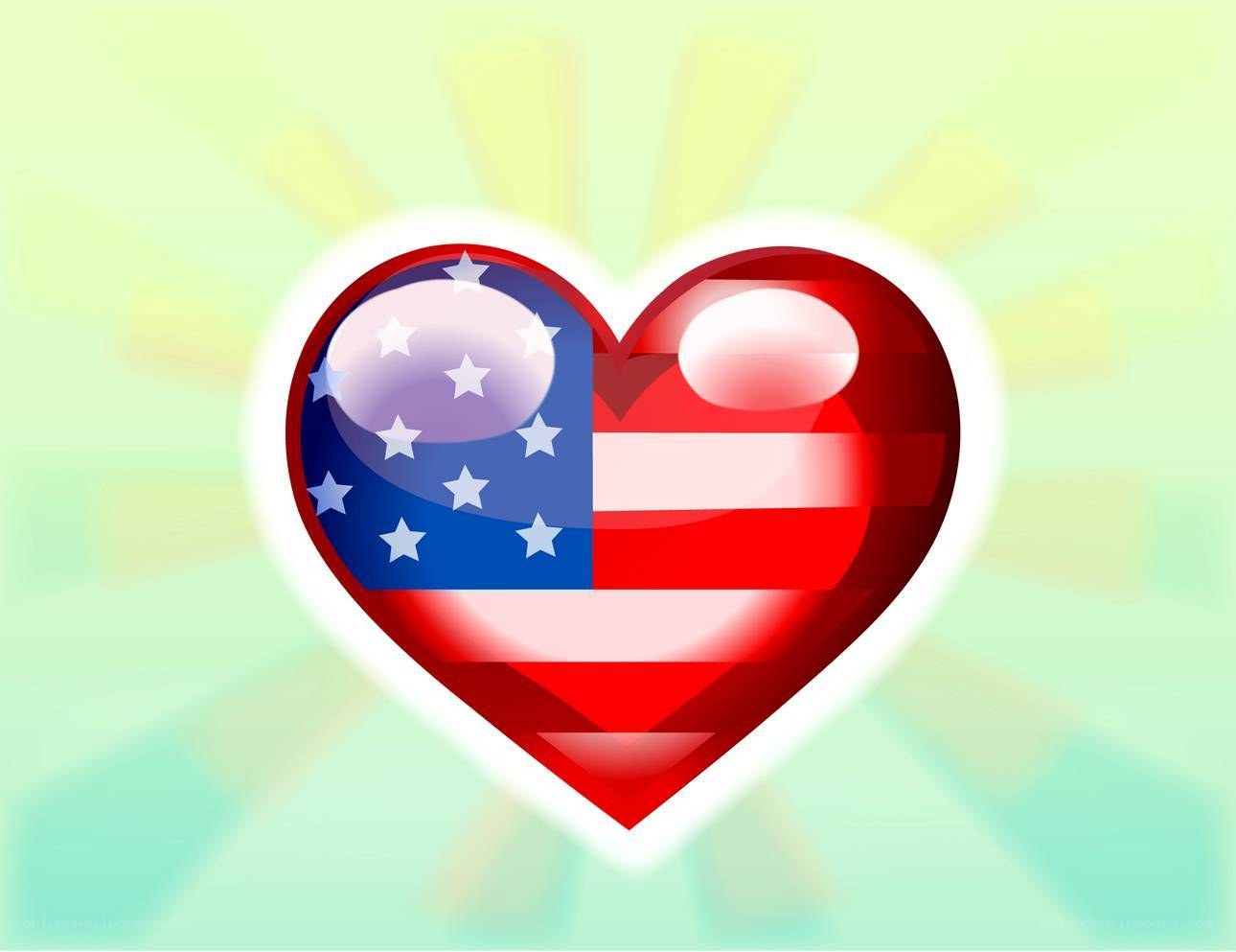 heart with american flag