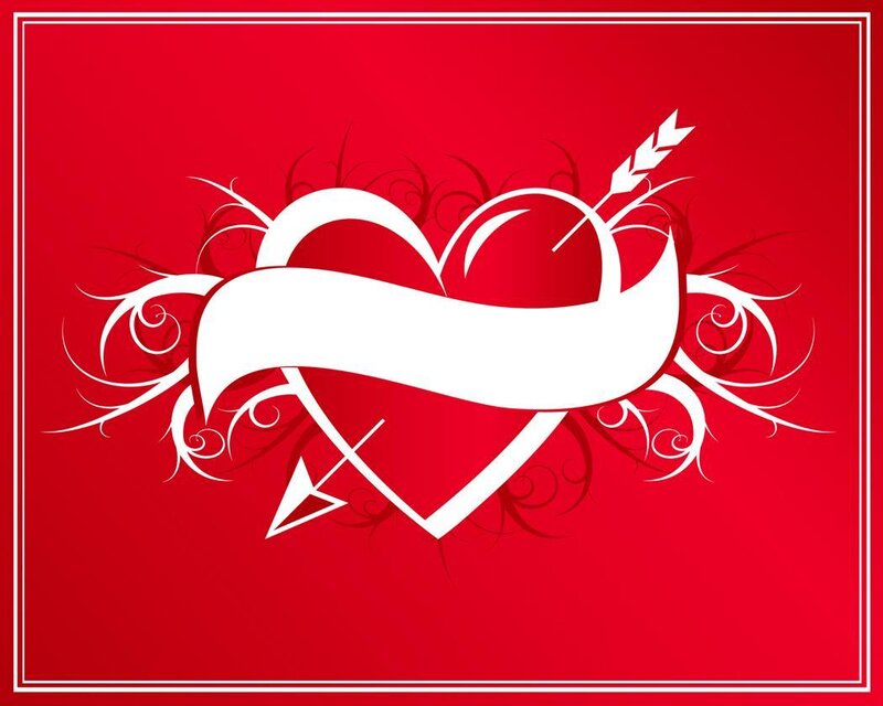heart with arrow and ribbon