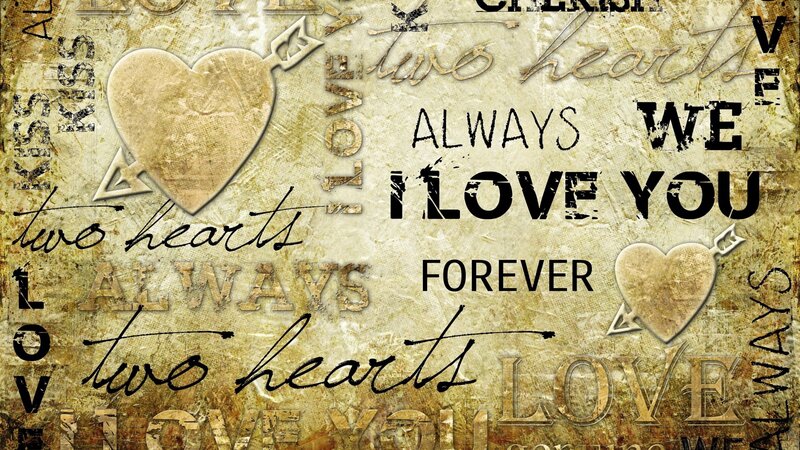 Heart with Arrow Collage — Beige
