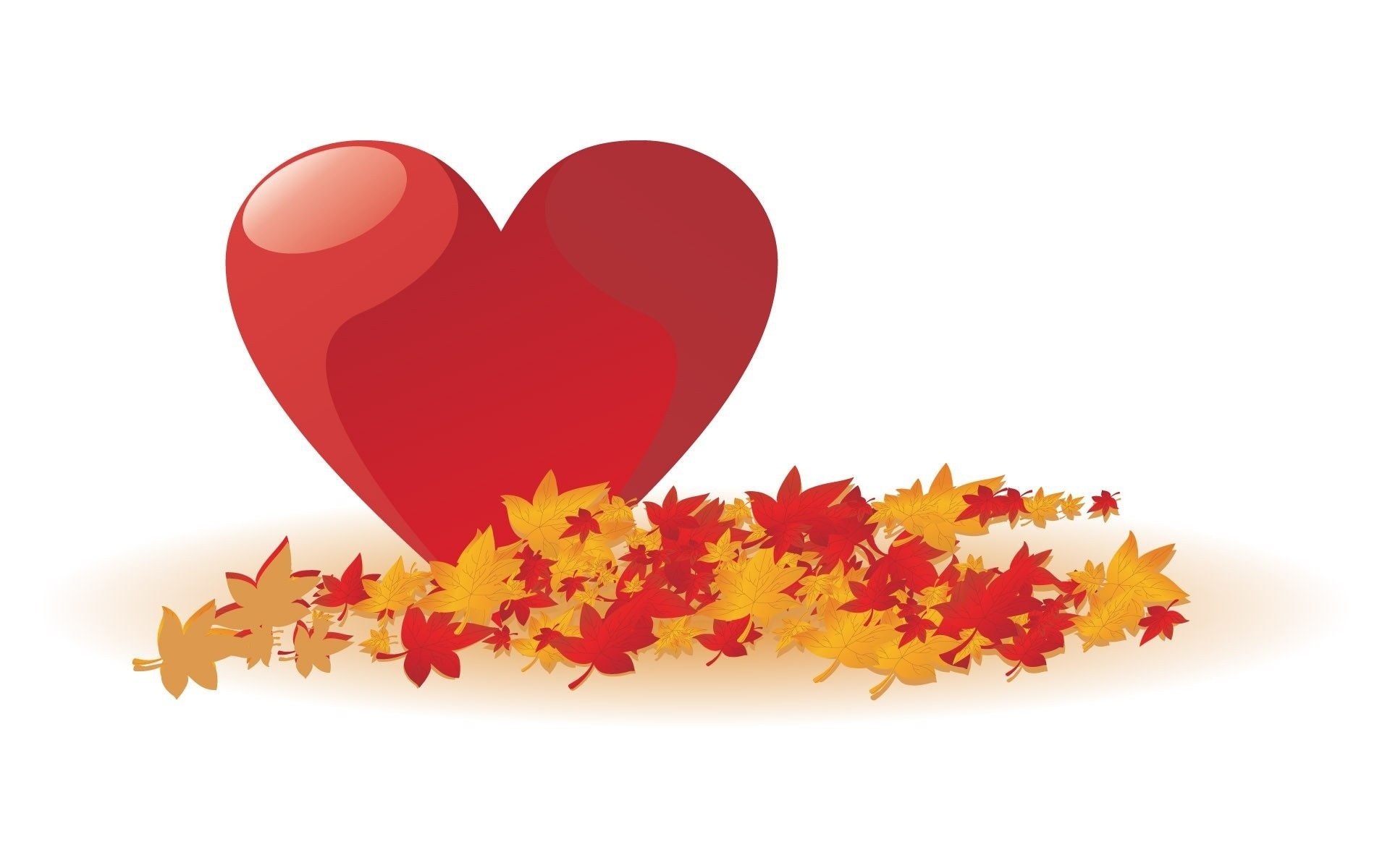 heart with autumn leaves