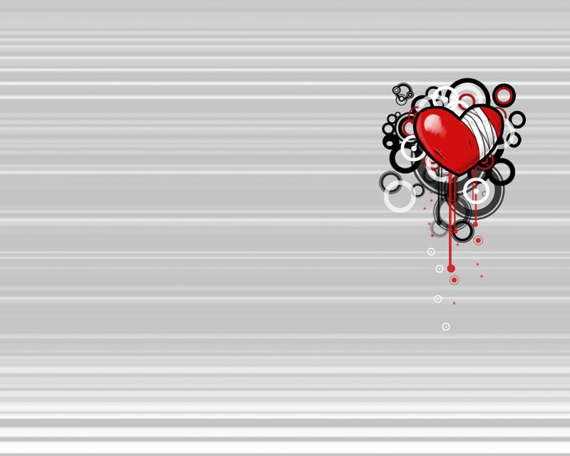 heart with bandages and circles