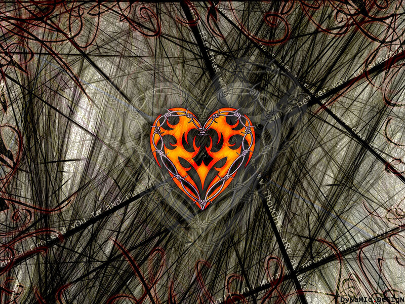 heart with barbed wire design