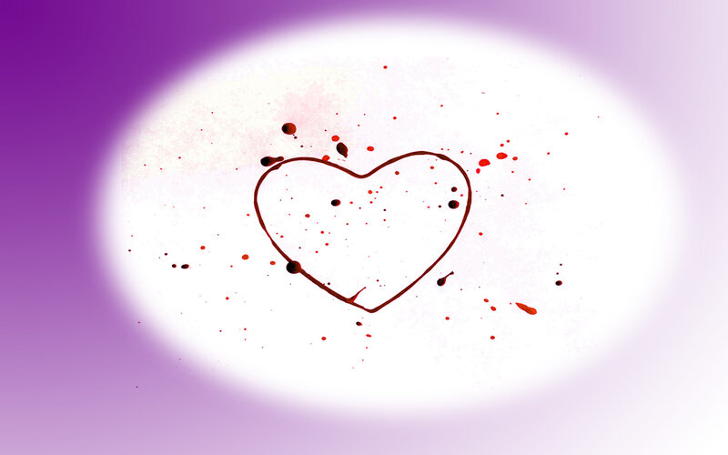 Heart with Blood Splatters