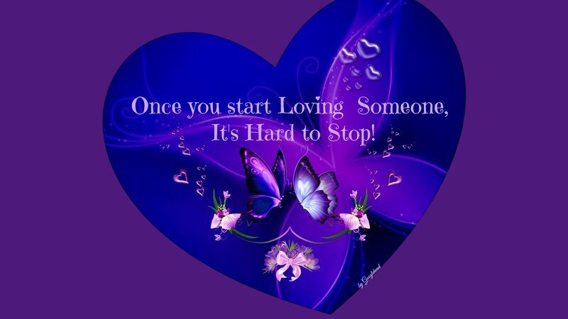 Heart with Butterflies — Purple