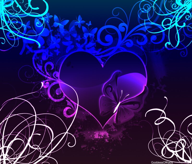 Heart with Butterfly — Purple