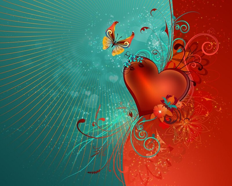 Heart with Butterfly — Red, Romantic