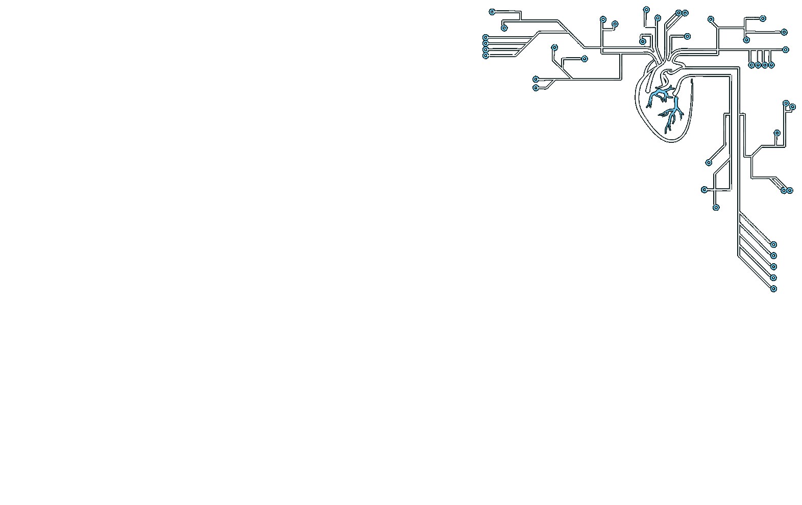 heart with circuit board design