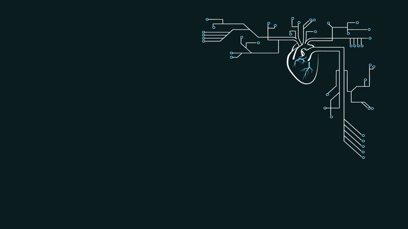 Heart with Circuitry — Black