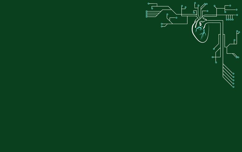Heart with Circuitry — Green