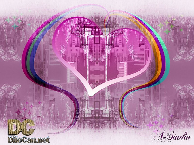 heart with city background