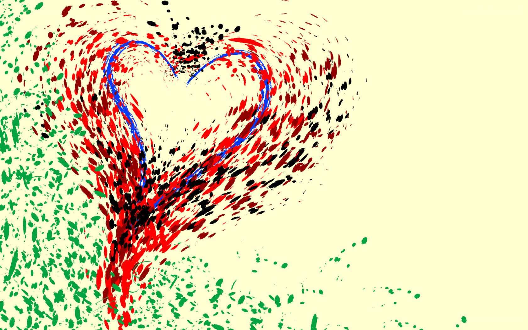 heart with colorful splatters