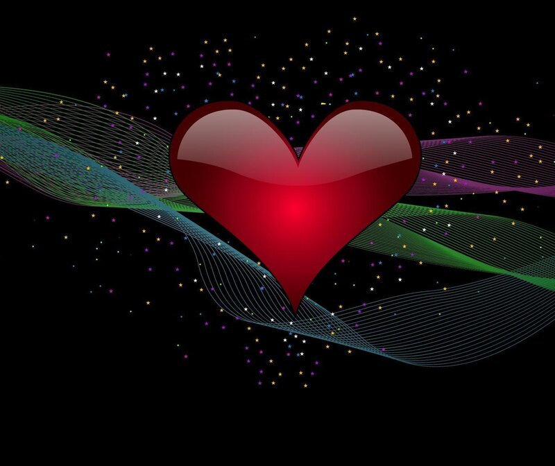 heart with colorful waves