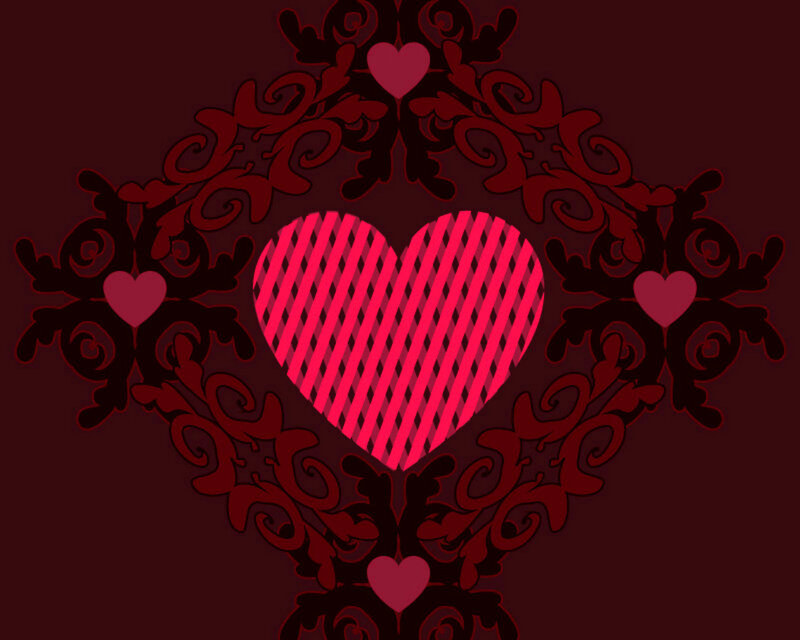 Heart with Decorative Frame — Red