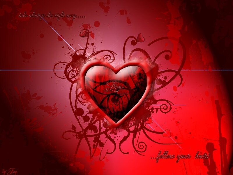 Heart with Decorative Swirls — Red