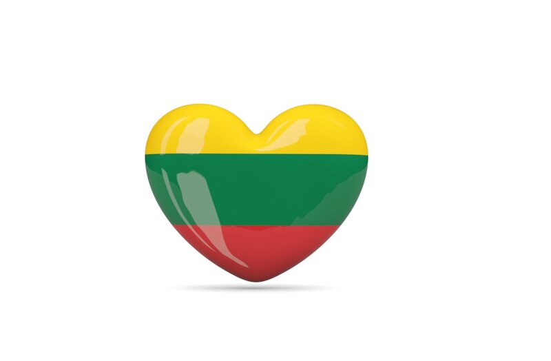 Heart with Flag Design — Yellow