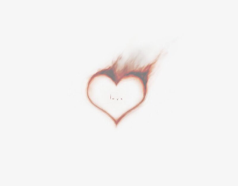 heart with flame effect