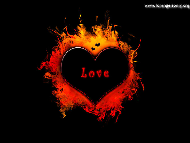 Heart with Flames — Black