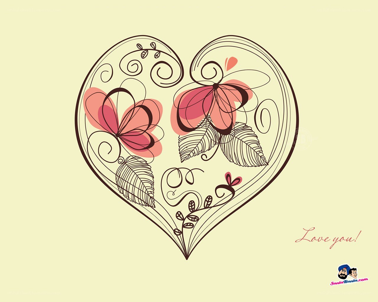heart with floral design