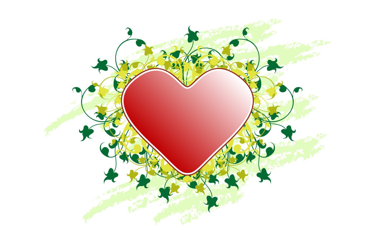 heart with floral design
