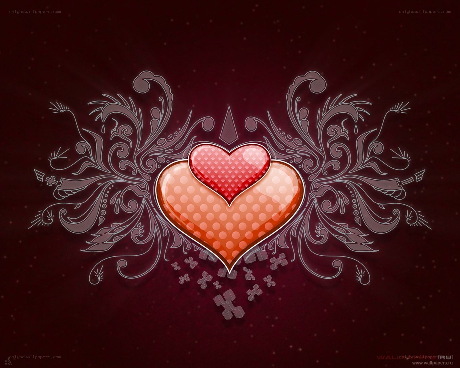 heart with floral design