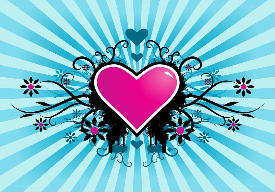 heart with floral design