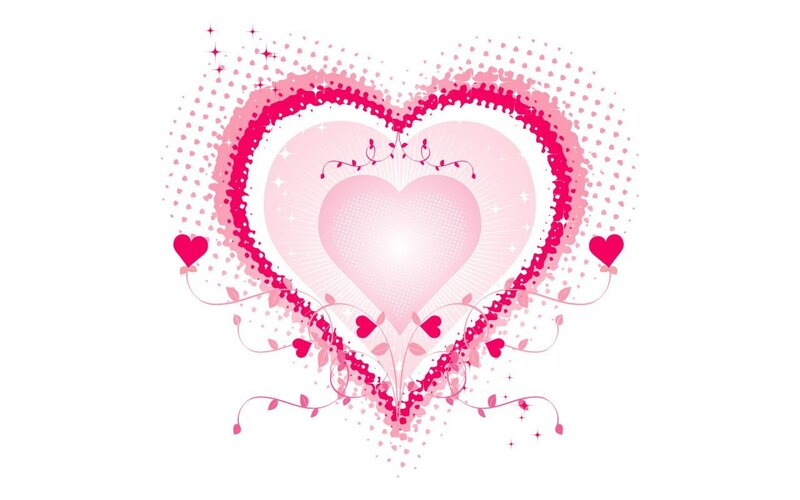 heart with floral design