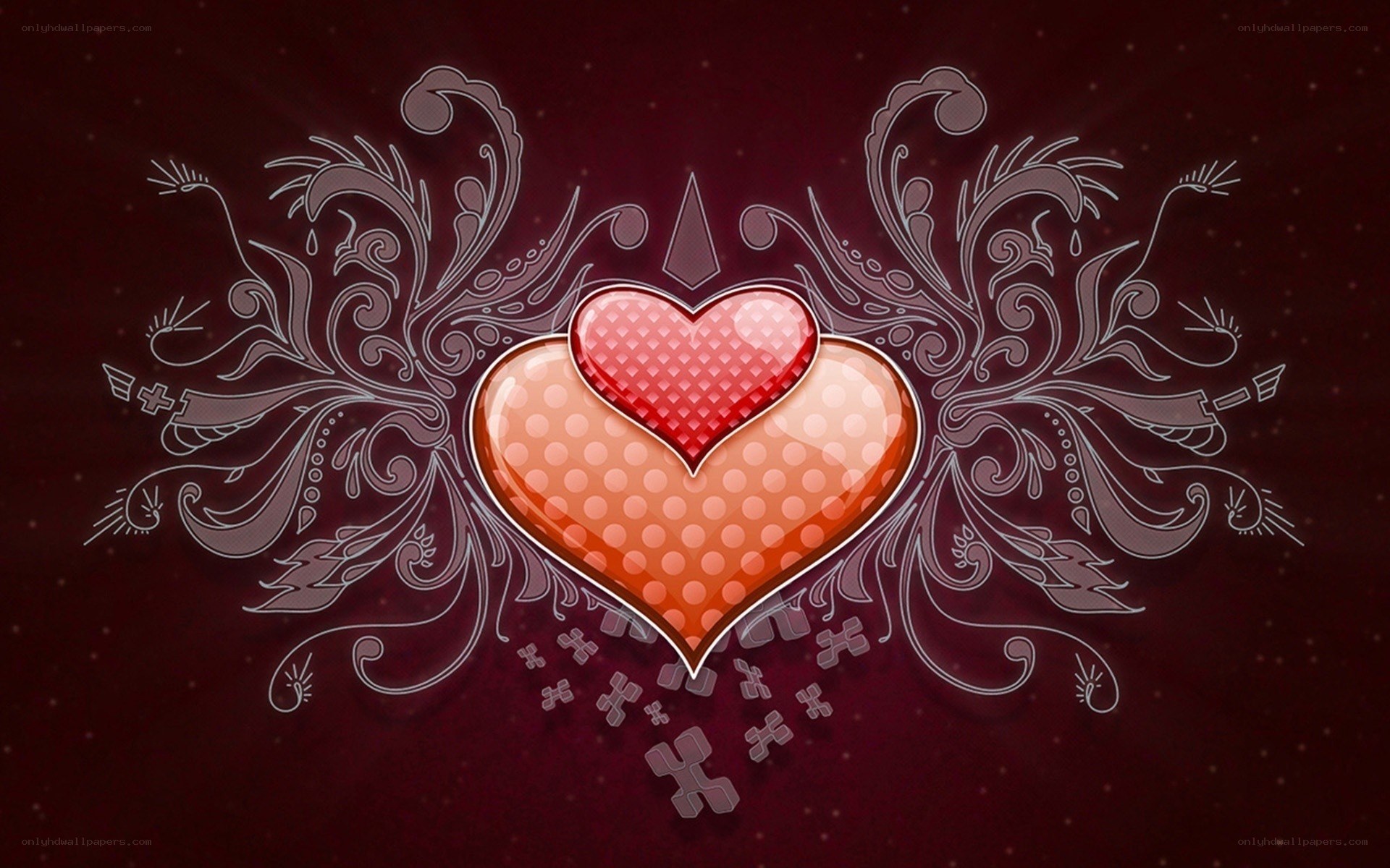 heart with floral design